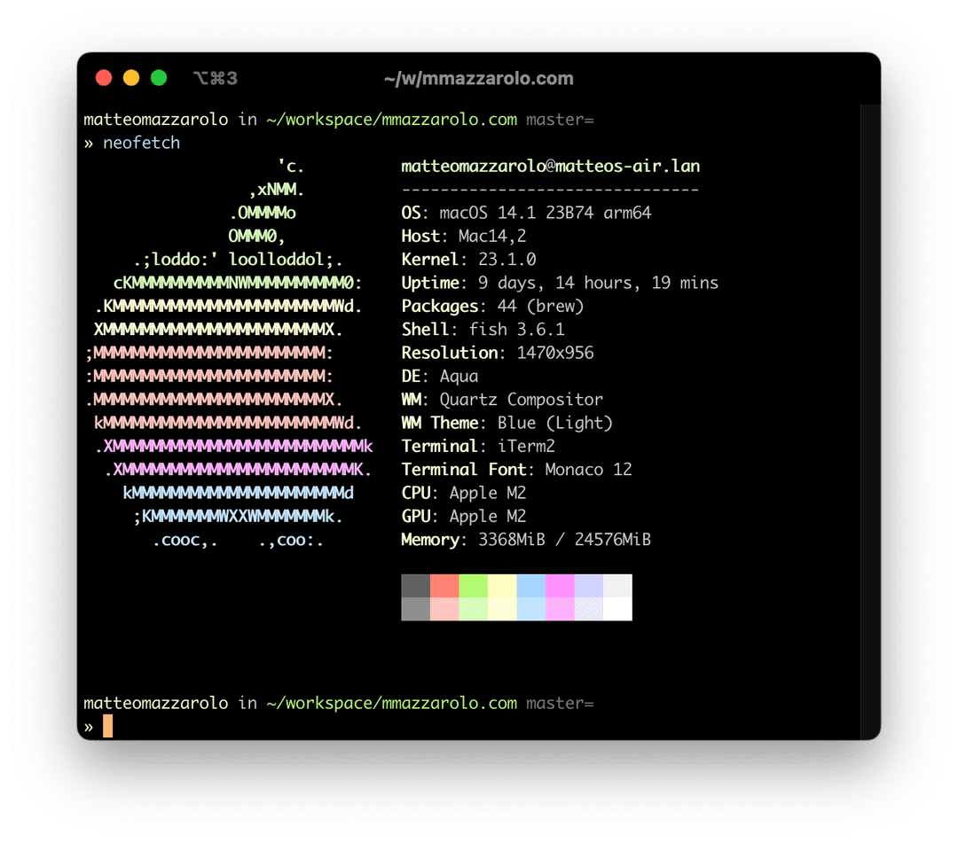 Setting up my fish shell from scratch on macOS Matteo Mazzarolo
